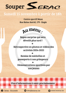 Souper du SERAC @ Centre sportif Mosa | Engis | Région Wallonne | Belgique